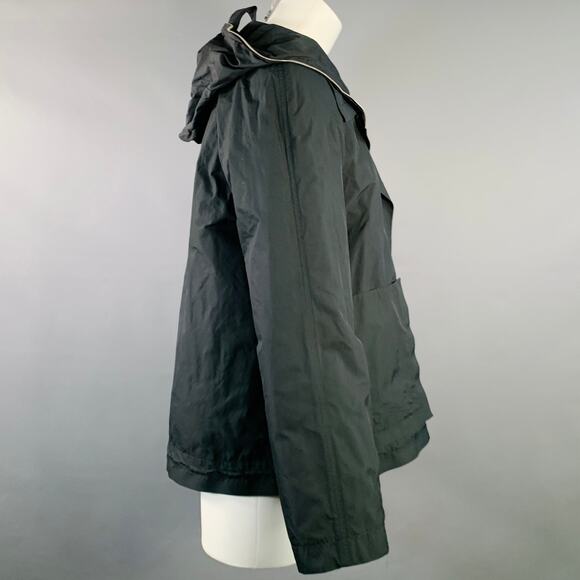 ANNETTE GOERTZ Size XS Black Polyester Hooded Layered Jacket - Picture 3 of 10
